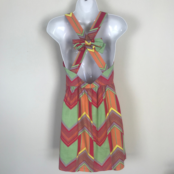 Judith March Pink Multicolored  Strap Backed Dress - Picture 5 of 7
